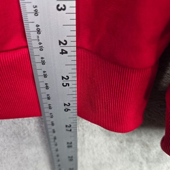 Mens Adidas Red Track Jacket Black Stripes Full Zip 100% Polyester Size L - Picture 6 of 8